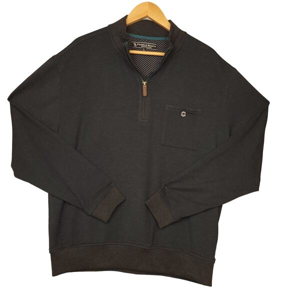 Pebble Beach Performance Men's 1/4 Zip Pullover Sweater Medium Long Sleeve Golf - Picture 2 of 16